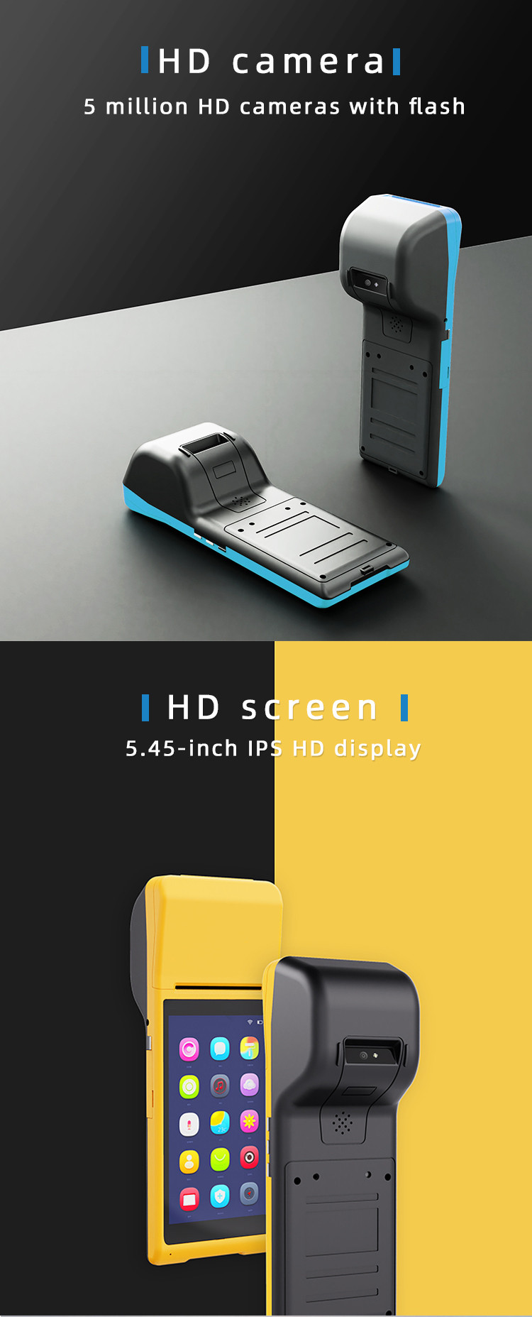 58mm Thermal Receipt Printer and Wireless Scanner Built-in in Model Q8 Android 8.1 POS