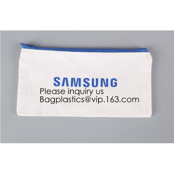 Gold Printed Gift Organic Cotton Canvas Makeup Bag,Personalized Cosmetic Bag Makeup Tassel Bag Custom Canvas Pouch