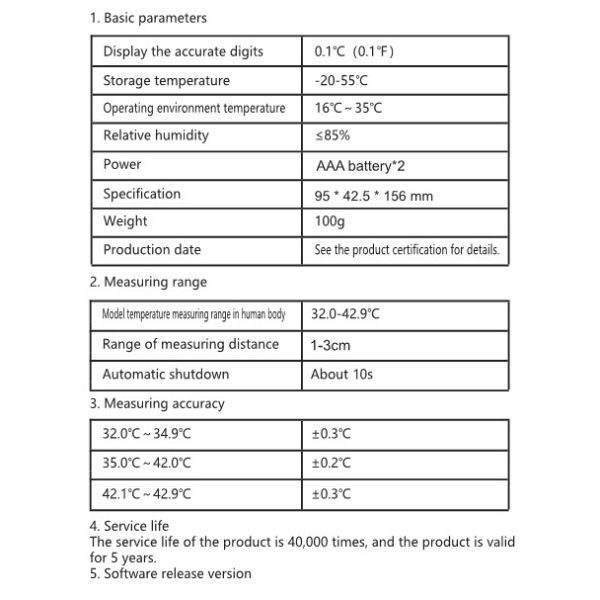 Medical Digital Smart Non Contact Handheld Infrared Thermometer With 12 Months Warranty