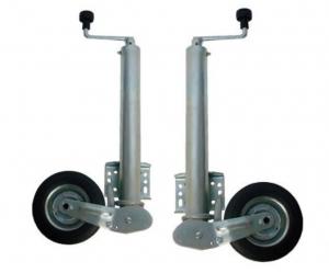 China 6″ 350kg Solid Rubber Wind Up Jockey Wheel For Box Trailer wholesale