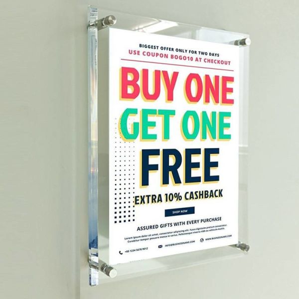 SGS Acrylic Wall Mounted Document Holders A3 Big Size