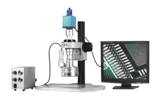 China 3D High-power Motorized Video Zoom Microscope With Built-in Adjustable LED Ring on sale