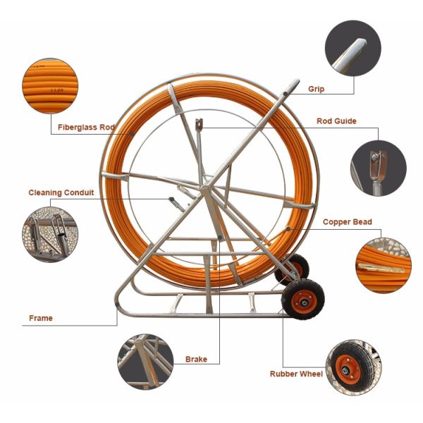 High Strong Underground Cable Tools FRP Fiberglass Cable Pulling Rodder