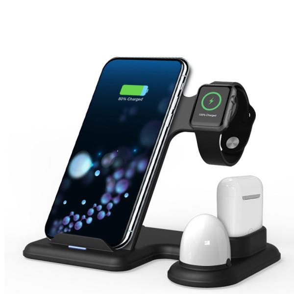 Quality Desktop 4 In 1 15W Multi Function Wireless Charger Night Light Station for sale