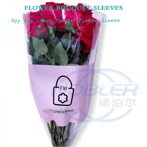 Quality Clear Custom Printing Opp Flower Bouquet Sleeves Single Rose Diy Gift Packaging for sale
