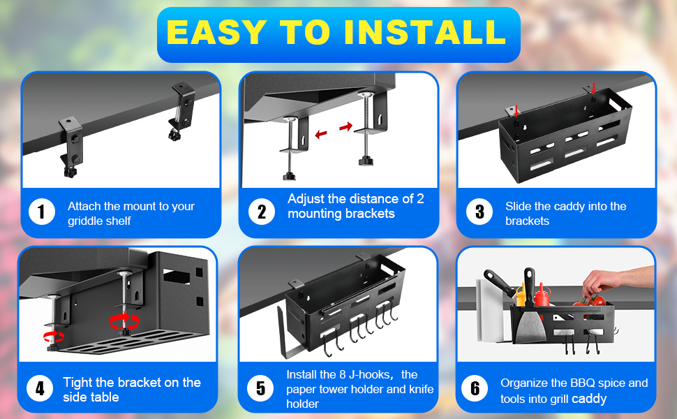 Space Saving Griddle Caddy for BBQ Tools Magnetic Tool Storage Box for Grilling Setup