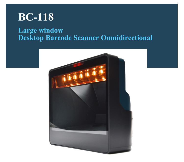 Supermarkets 2D Desktop Tablet Barcode Scanner with Omnidirectional Qr Code Reader