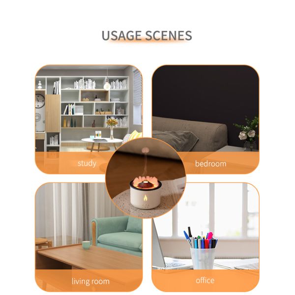 Electric Essential Oil Aroma Diffuser With Remote Ultrasonic Smart Aroma Diffuser Volcano 360ML Humidifier Flame