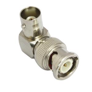 China Right Angle BNC Male to BNC Female Splitter CCTV Coaxial Connector Audio and Video Signal Transmiter on sale