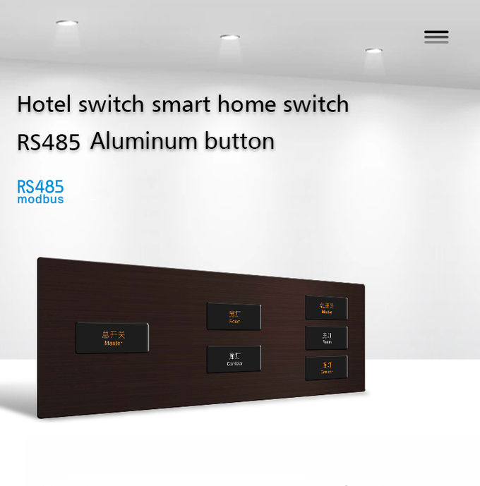 Intergrated Type Wall Push Switch Square Buttons Style RS485 Protocol
