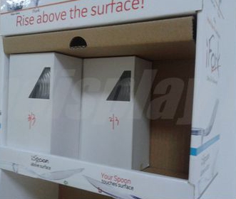 Corrugated Card 5 Shelf Paper Display Stand Retail POS Displays for iFork Tablewares