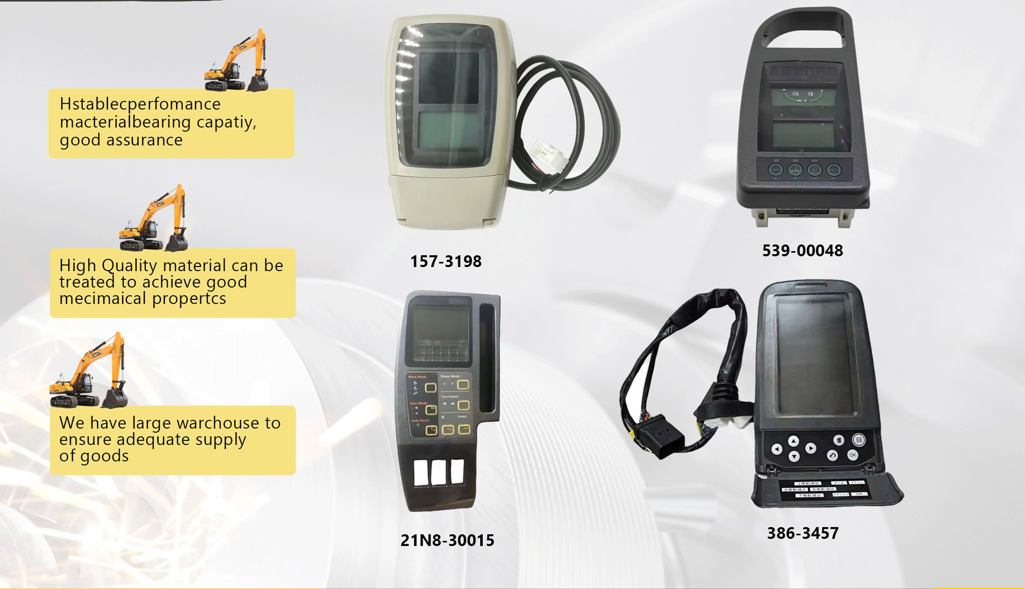 300426-00175 300426-00174G Excavator Monitor Display Doosan Excavator Spare Parts DX300 DX150 DX120 DX210 Monitor