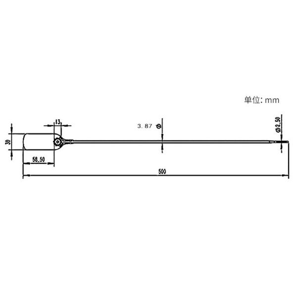 500 mm Length Plastic Security Seal with 380 N Tensile Strength and PP Stainless Steel Material for Shipping Logistics