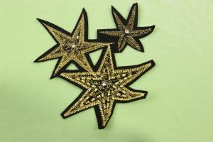 Hexagonal 3D Embroidery Patches , Multiusage Custom Made Embroidered Patches
