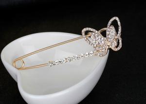 China Alloy Material Butterfly Breastpin / Scarf Buckle , Trendy Metal Craft Ornaments wholesale