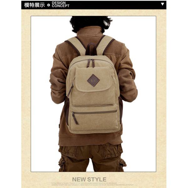 High Quality Custom Design Canvas Backpack Custom Cheap School BackPack