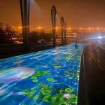 Multi-Channel Interactive Floor Projection For Festivals Outdoor Events In Parks