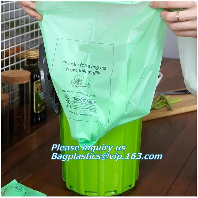 Custom Cornstarch 100% Compostable Biodegradable Trash bag,PLA compostable plastic fresh vegetables packaging bag PBAT