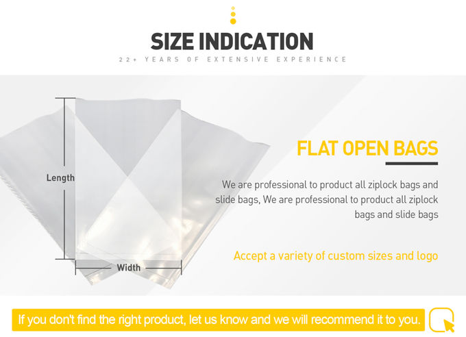 China Factory Clear Custom Printed Flat Opening PE Plastic Bag