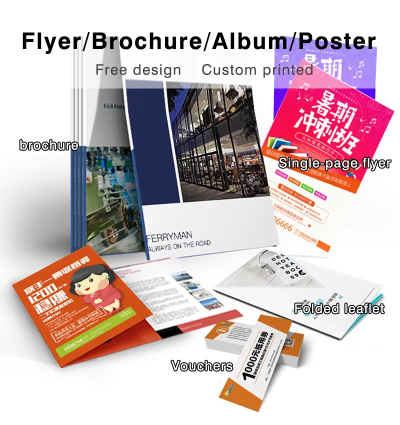 custom folded leaflet brochure printing duplex board brochure printing offset paper brochure printing