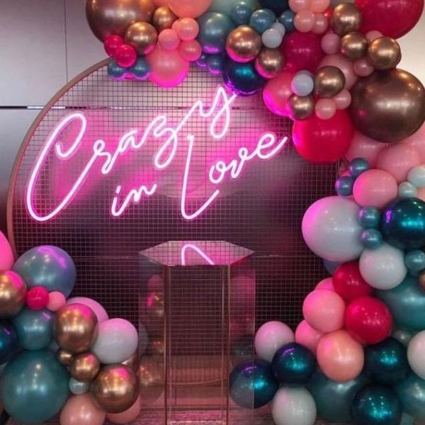 Quality Unbreakable Neon Wedding Backdrop With Lights Wedding Backdrop Curtain Led Wedding Sign Balloon Backdrop Stand for sale