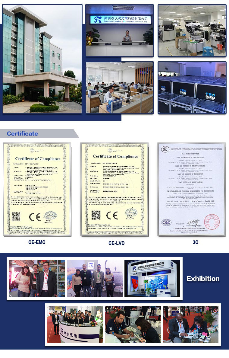 Wide Viewing Angle High Resolution Led Display , Portable Led Screen 14bit Grey Scale