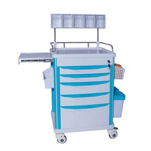 Quality Multi Layer Raised Edge Hospital Emergency Trolley for sale