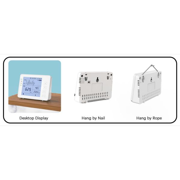 2GB 5000ppm Indoor CO2 Meter AQI Monitor for Air Quality Tracking