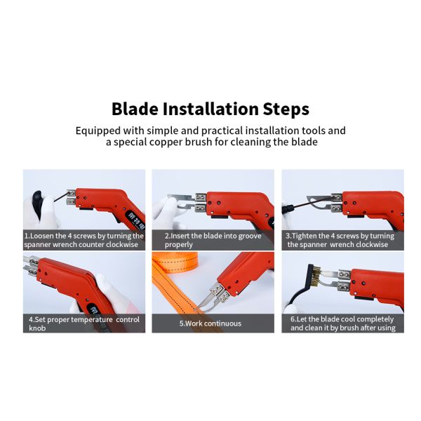 Handheld Air Cooling Hot Foam Cutter For Polyester Fabric Belting Ropes