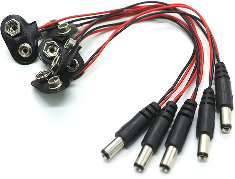 9V Battery Snap Clip Connector To DC Male 5.5x2.1mm Barrel Jack Power Cable for battery holders