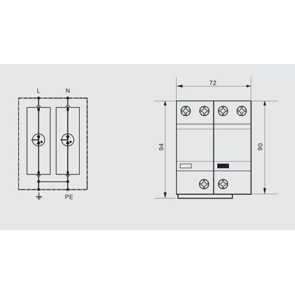 Low Voltage AC SPD Single Phase Lightning Protection Surge Arrester CE Passed