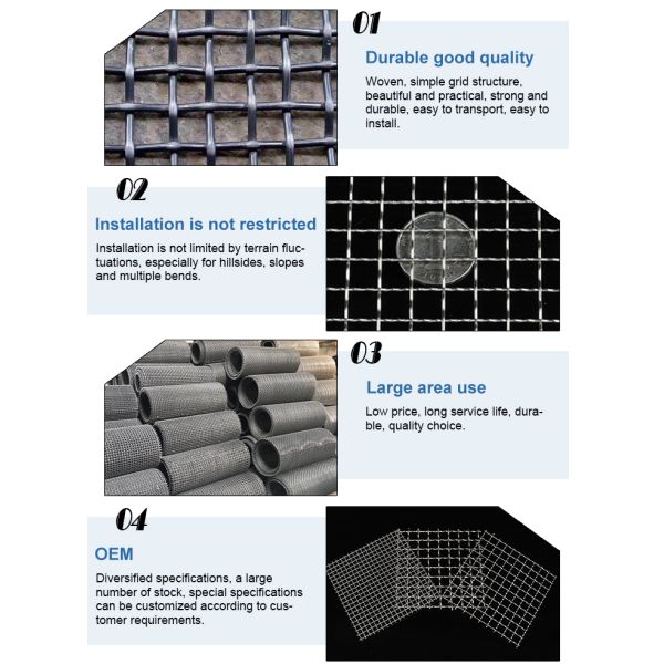 Stainless steel vibrating screen netting /crimped wire mesh/crusher screen mesh