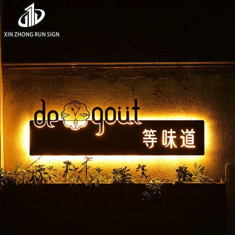 Custom double sided illuminated acrylic light 3d metal led advertising light boxes