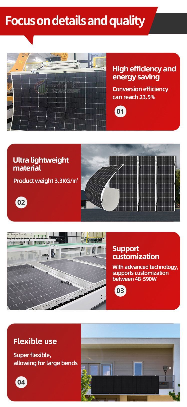 Flexible Solar Panel Price Pakistan 120W 200W 580W Soft Flexible Solar Panels Modules PV Panel Foldable and Bendable