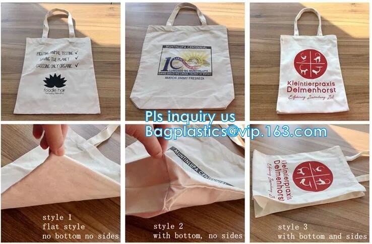 Custom silk screen printed Cotton material handle style blank natural cotton canvas bag without logo bagplastics bagease