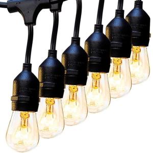 China Christmas Style 48ft S14 LED Edison Bulbs String Lights For Indoor Outdoor on sale