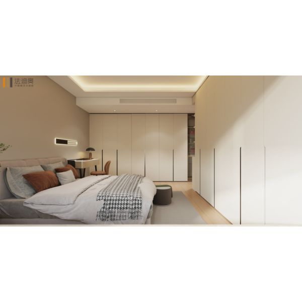 Elegant Beige Multi Functional L Shaped Fitted Wardrobes Corner Bedroom Wardrobe