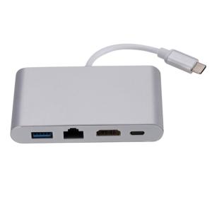 Cell Phones 4 In 1 4K 2K HDMI RJ45 Powered USB C HUB