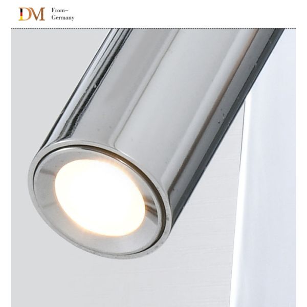 3w Cree Led Wall Light With Adjustable Angle Aluminum Silver Switch 3000k