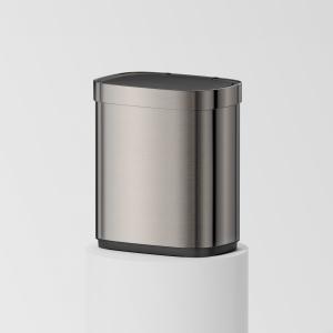 Stainless Steel Smart Sensor Trash Can Soft Close Function Stylish Rectangle Design for Kitchen