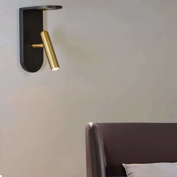 With wall lights adjustable angle bedside reading light bed hotel headboard wall lamp reading wall lighting
