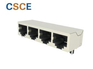 China Customized Color RJ45 Gigabit Ethernet , RJ45 Female Jack 1 * 4 Port UL Certification Shielded RJ45 Jack wholesale