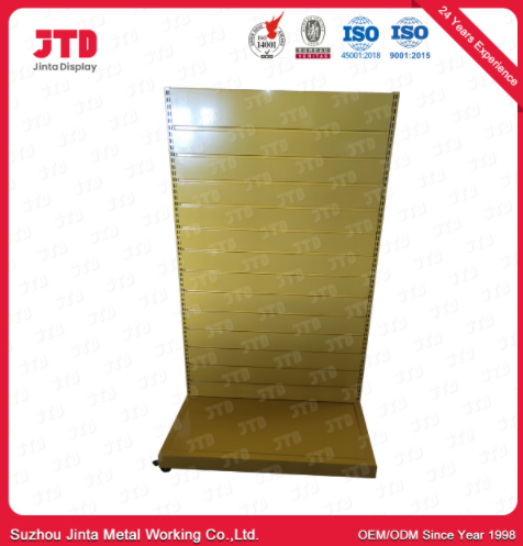 Powder Coated Gondola Retail Display Shelving Colorful With Wheels