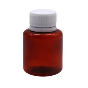 China 70ML PET Amber Maple Cough Syrup Oral Liquid Bottle with Safety Cap and Heat Seal wholesale