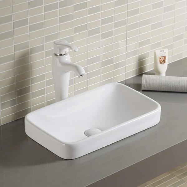 Quality High-Temperature Firing Rectangular Table Top Wash Basin Custom Ceramic Sink for sale