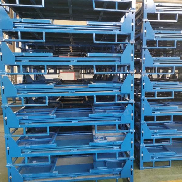 Industrial Warehouse Storage Grid Metal Pallet Box Stackable High Durability