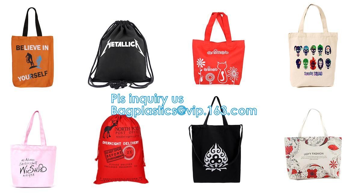 Custom silk screen printed Cotton material handle style blank natural cotton canvas bag without logo bagplastics bagease