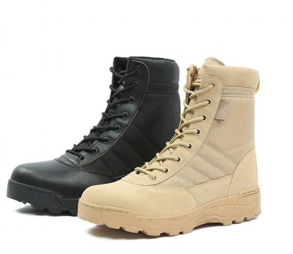Quality Waterproof Oxford Fabric Military Leather Boots Skid Resistance Shock Absorption for sale
