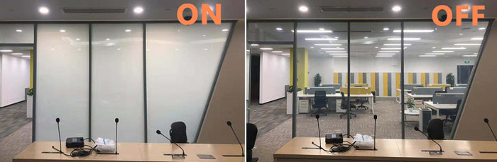 switchable glass partition