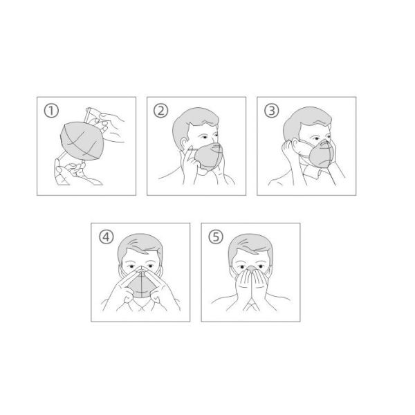 Foldable Multi layer N95 Face Mask Non Woven Material Adjustable Nose Clip